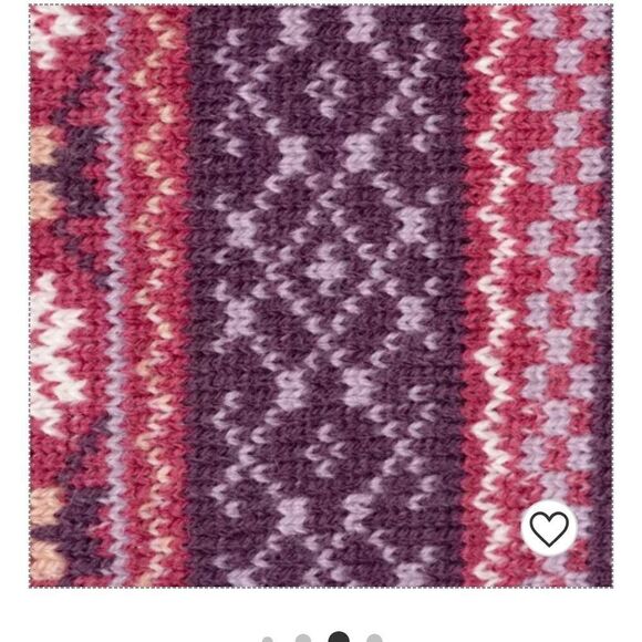 NIB Muk Luks Tassel Slipper Socks XL Berry Fair isle design with grey sole - Picture 3 of 5